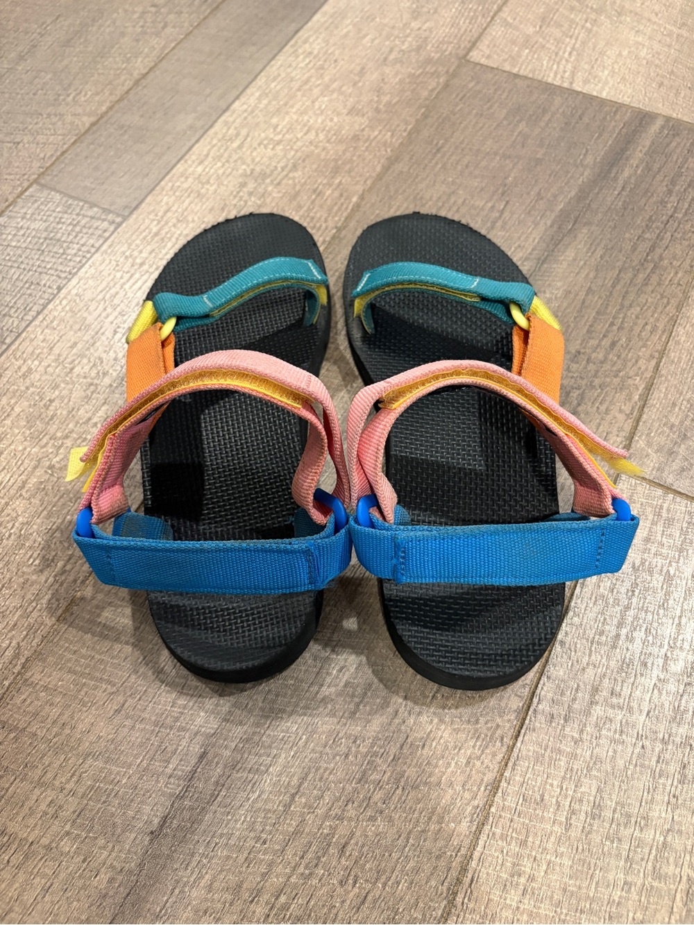 Teva Multicolor Sport Sandals - Pink, Teal, Orange, Yellow Size 7 women’s - Picture 2 of 3